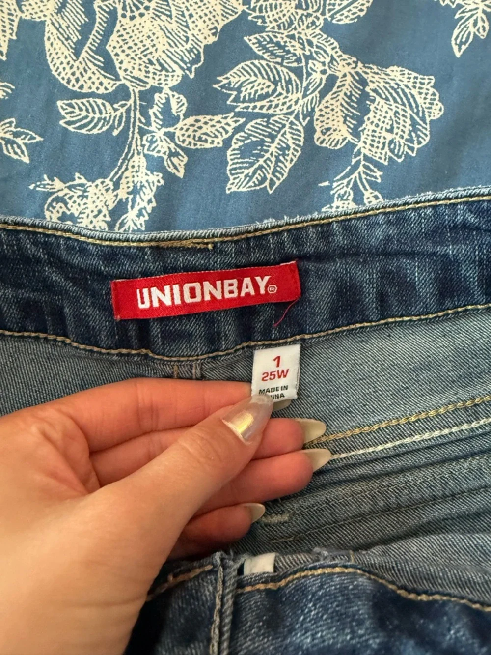 UNIONBAY Dark Blue Denim Low-Rise Short Shorts